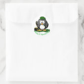 Sticker Rond Manchot chanceux de la Saint-Patrick  (Sac)