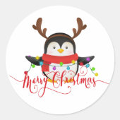 Sticker Rond manchot de Noël (Devant)