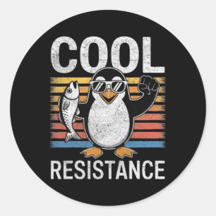 Sticker Rond Manchot de résistance cool subtile Tarif douanier
