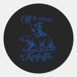 Sticker Rond Manchot drôle ours polaire graphique parti pour ca