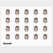 Sticker Rond Manchot Pirate (Feuille)