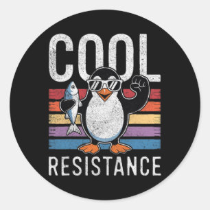 Sticker Rond Manchot résistant subtilement cool aux tarifs de p