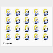 Sticker Rond Manchot surpris (Feuille)