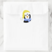 Sticker Rond Manchot surpris (Sac)