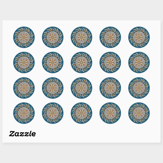 Sticker Rond Mandala (Feuille)