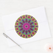 Sticker Rond Mandala 12-2 PinkFlower - (Enveloppe)