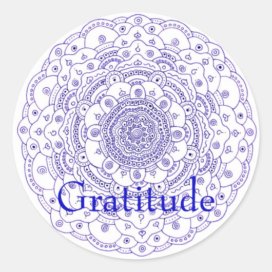 Sticker Rond Mandala 6, gratitude (Devant)
