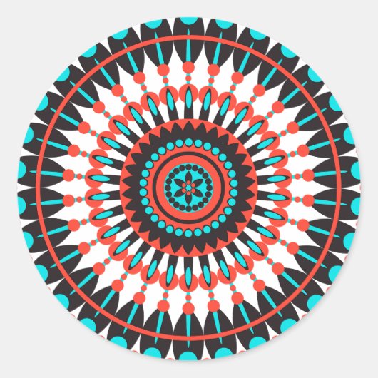 Sticker Rond Mandala amérindienne (Devant)