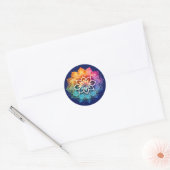Sticker Rond Mandala arc-en-ciel (Enveloppe)