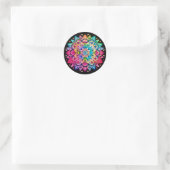 Sticker Rond Mandala arc-en-ciel / motif floral (Sac)