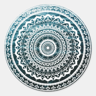 Sticker Rond Mandala Blanc Laissez la mer vous libérer