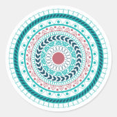 Sticker Rond Mandala bleu (Devant)