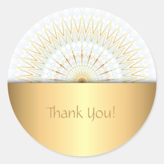 Sticker Rond Mandala bleu or (Devant)