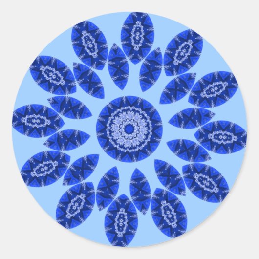 Sticker Rond Mandala Blue Tahoe (Devant)