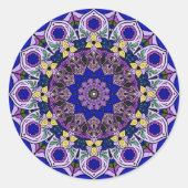 Sticker Rond Mandala Blueberry 12 Petals Blue Violet (Devant)