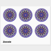 Sticker Rond Mandala Blueberry 12 Petals Blue Violet (Feuille)