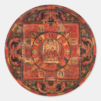 Sticker Rond Mandala bouddhiste de la compassion