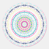 Sticker Rond mandala coloré (Devant)