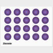 Sticker Rond Mandala complexe et fragile | Violet, bleu, orange (Feuille)