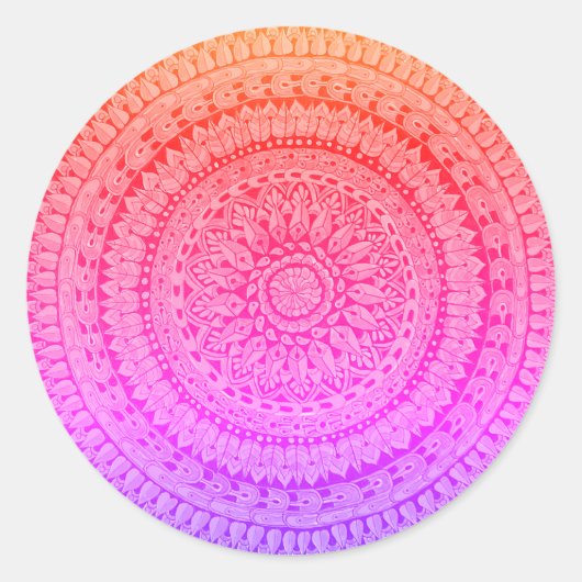 Sticker Rond Mandala d'art original multicolore (Devant)