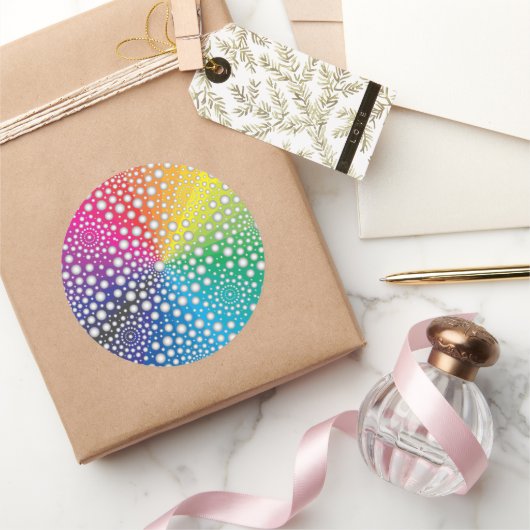 Sticker Rond Mandala de cercles 2 (Cadeaux)