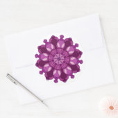 Sticker Rond Mandala de fleurs violet royal (Enveloppe)