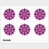 Sticker Rond Mandala de fleurs violet royal (Feuille)