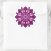 Sticker Rond Mandala de fleurs violet royal (Sac)