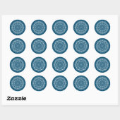 Sticker Rond Mandala de hibou (Feuille)