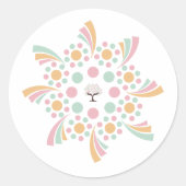 Sticker Rond Mandala de l'Arbre de Vie Pastel (Devant)