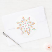 Sticker Rond Mandala de l'Arbre de Vie Pastel (Enveloppe)