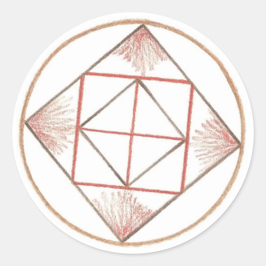 Sticker Rond Mandala de sol (Devant)