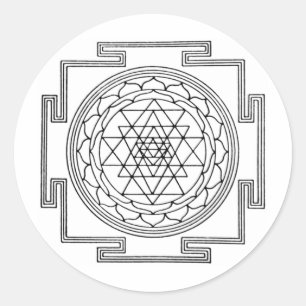 Sticker Rond Mandala de Sri Yantra
