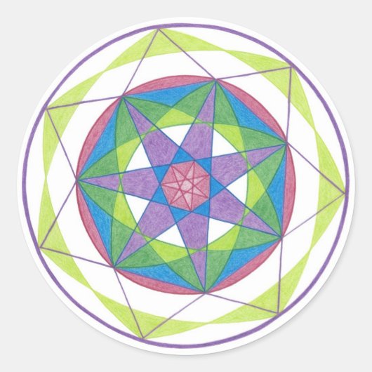 Sticker Rond Mandala de transformation (Devant)