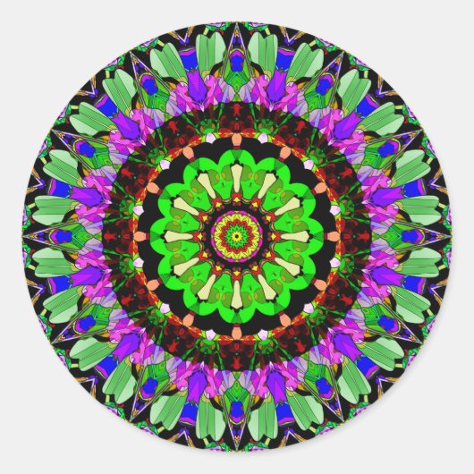 Sticker Rond Mandala Design 1 (Devant)