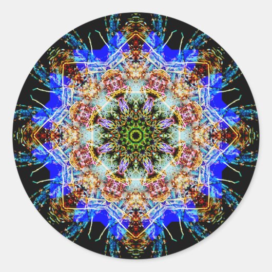 Sticker Rond Mandala détaillé coloré (Devant)