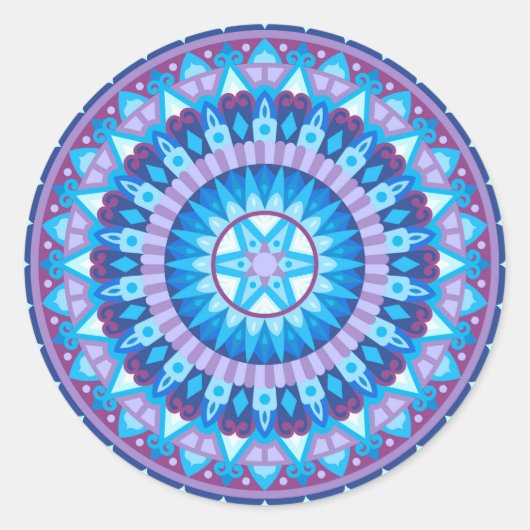 Sticker Rond Mandala d'hiver (Devant)