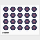 Sticker Rond Mandala Doré Céleste — Équilibre dans l'Infini (Feuille)