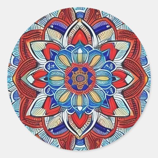 Sticker Rond Mandala Earthtone (Devant)