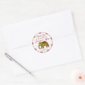 Sticker Rond Mandala éléphants frontière indienne mariage indie (Enveloppe)