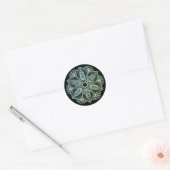 Sticker Rond Mandala Exotic Tribal Green Gradient (Enveloppe)