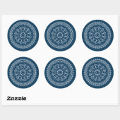 Sticker Rond Mandala fait de coquillages (Feuille)
