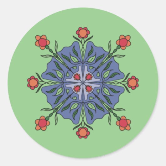 Sticker Rond Mandala floral (Devant)