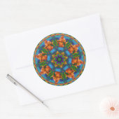 Sticker Rond Mandala floral fractal (Enveloppe)