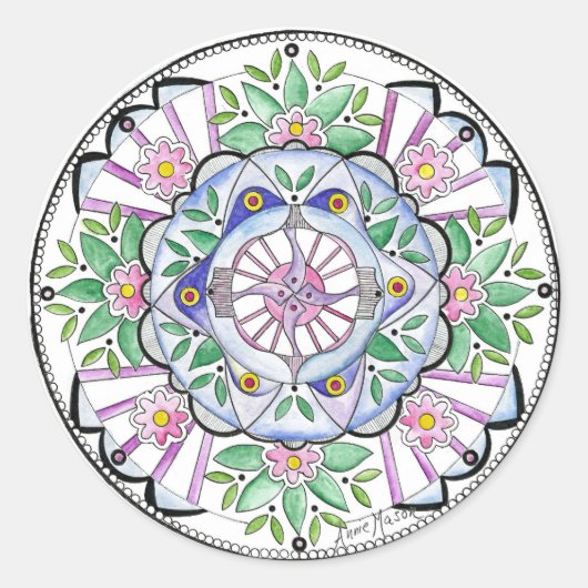 Sticker Rond Mandala Floribunda (Devant)