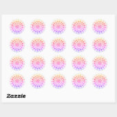 Sticker Rond Mandala Flower Design (Feuille)