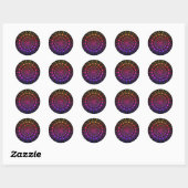 Sticker Rond Mandala Flower Design (Feuille)