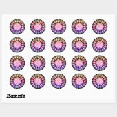 Sticker Rond Mandala Flower Design (Feuille)