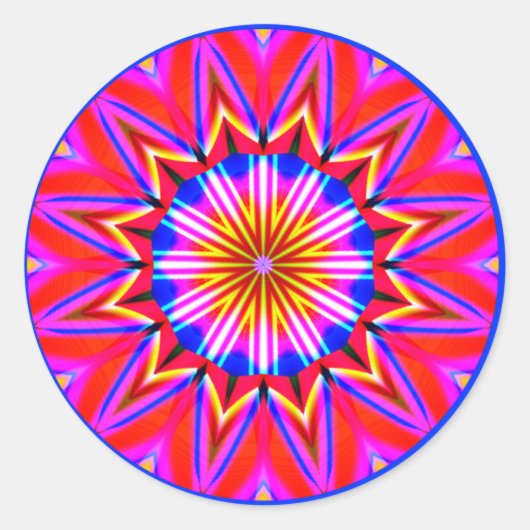 Sticker Rond Mandala fractal (Devant)