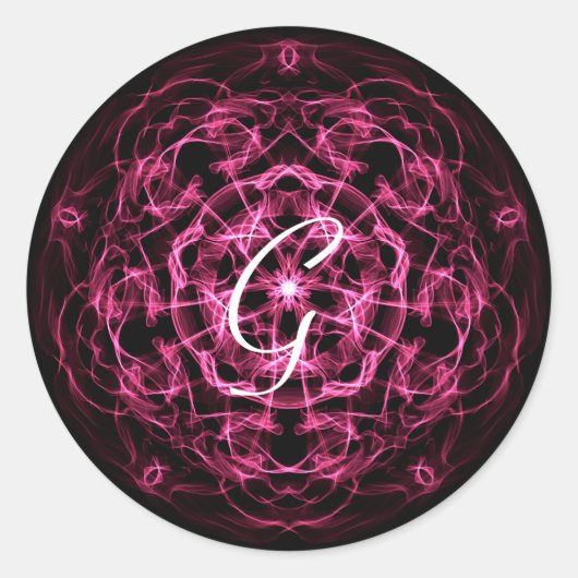 Sticker Rond Mandala galaxy. monogramme. (Devant)